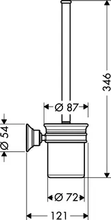 Hansgrohe WC Bürstenhalter Axor Montreux Wandversion BGO mit Bürste – Bild 3