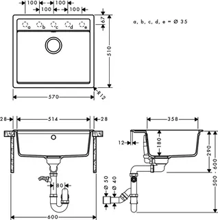 Hansgrohe S520-F510 Spüle aut. ALG N-100 graphitschwarz – Bild 5