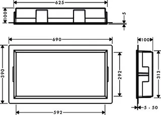 Hansgrohe Wandnische XtraStoris Original mit Rahmen 300x600x100 mm BG – Bild 3