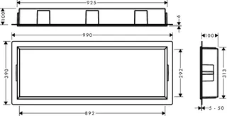 Hansgrohe Wandnische XtraStoris Original mit Rahmen 300x900x100 mm BG – Bild 3