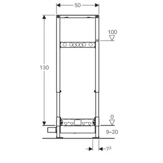Geberit Duofix Element für Dusche 130cm mit Wandablauf Wandarmatur AP d50 – Bild 3
