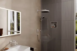 Hansgrohe Brauseset Rainfinity 130 3j EcoSmart Unica S Puro 650mm Push Schieber MW – Bild 3