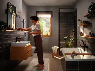 Hansgrohe Waschtischmischer Rebris E 110 CoolStart EcoSmart+ m.Zugst.MSW – Bild 4