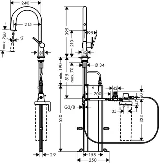 Hansgrohe FilterSystem 210 Aqittura M91 Ausziehauslauf 1jet sBox chrom – Bild 4