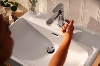 Hansgrohe Waschtischmischer Rebris S 110 CoolStart EcoSmart+ m.Zugst.chrom – Bild 3