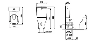 Laufen Tiefspül-WCKombi LUA 650x360x420 Abg. waagr./senkr. pergamon – Bild 2
