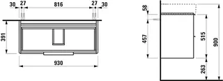 Laufen WTU BASE 391x930x515 2 Schubl m.Griff f.WT H810287 multicolor – Bild 3