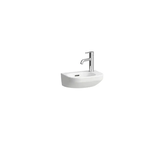 Laufen HWB LUA 360x250x145 asym. Becken links 1 Hl rechts mit Überlauf Weiß