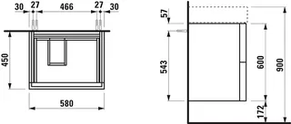 WTU K-LAUFEN 450x580x600 2 Schubl Push/Pull f.WT H810334 ockerbraun – Bild 2
