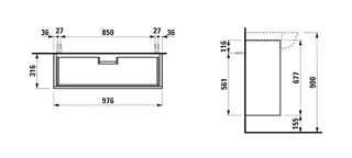 Laufen WTU THENEWCLASSIC 316x976x677 2Schubl Push/Pull f.WT H813857 weiß lackiert – Bild 2