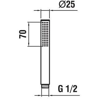 Laufen Handbrause TwinStick rund 25mm 1 Strahlart Vollmetall PVD Edst.-gebü. – Bild 2
