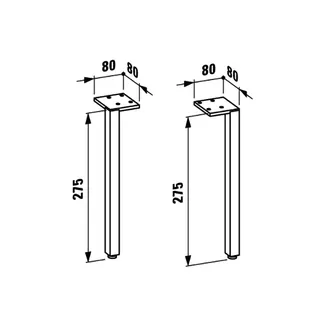 Laufen Füße SPACE (2 Stück) für WTU und Hochschränke aluminium dunkelbraun – Bild 2