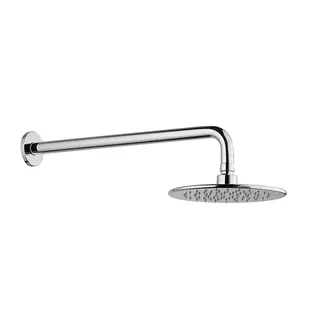 Laufen Kopfbrausenset, Kopfbrause rund 206mm Wandmontage, runde Rosette chrom
