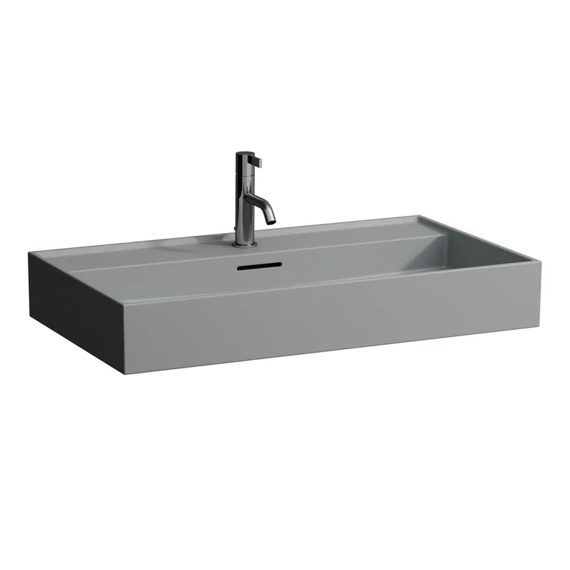 Waschtisch K-LAUFEN 460x800x145 1 Hahnloch mit Überlauf Standardablauf grau matt