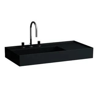 Waschtisch K-LAUFEN 460x900x150 3 Hlo.Ül. versteckter Abl. Ablage rechts graphit ma. – Bild 2