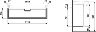 Laufen WTU THENEWCLASSIC316x1176x677 2Schubl Push/Pull f.WT H813858 verkehrsgrau – Bild 2
