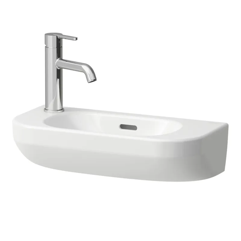Laufen HWB LUA 500x230x145 asym. Becken rechts 1 Hl links mit Überlauf Weiß