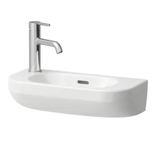 LF HWB LUA 500x230x145 asym. Becken re 1 Hl li m.Ül. Weiß