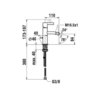 Bidetmischer K-LAUFEN Ausladung 110mm ohne Ablaufventil chrom – Bild 2