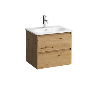 LF WT+WTU LUA SET LANI 455x600x527 1 Hl. m.Ül. 2 Schubl. Griffleiste We/Wildeiche