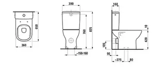 Laufen Stand-T-WC LUA 650x360x420 spülrandlos Abg. waagr. weiß – Bild 2