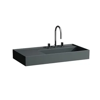 Waschtisch K-LAUFEN 460x900x150 3 Hlo.Ül. versteckter Abl. Ablage links graphit ma.