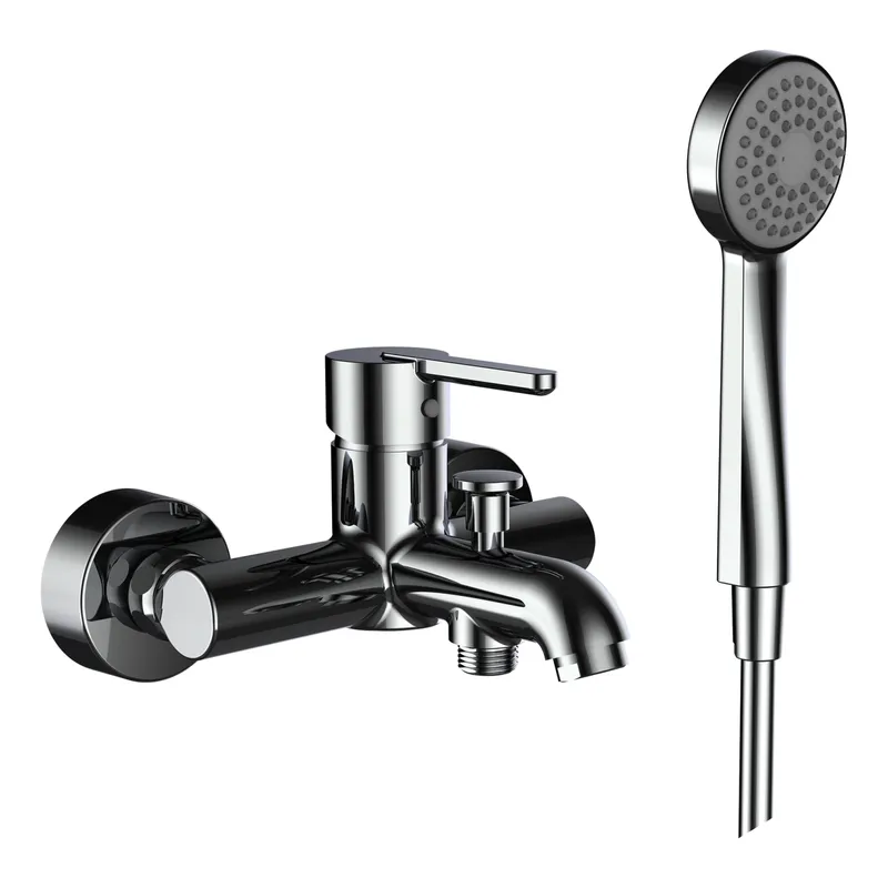 Laufen Einhebel-Wannenmischer Aufputz LUA inkl. Schlauch 1600 mm +Handbrause chrom