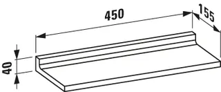 Ablage K-LAUFEN wandmontiert 450x155x40 gold – Bild 2