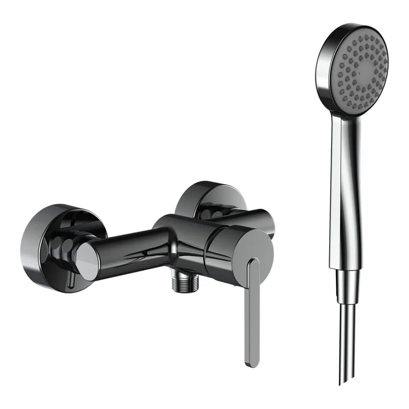 Laufen Einhebel-Brausemischer Aufputz LUA inkl. Schlauch 1600 mm +Handbrause chrom