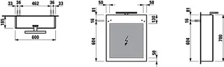 Laufen SPS BASE LED horiz.m.Schalter Steckd. 185x600x700 1 Tür Scharn. rechts multicolor – Bild 2