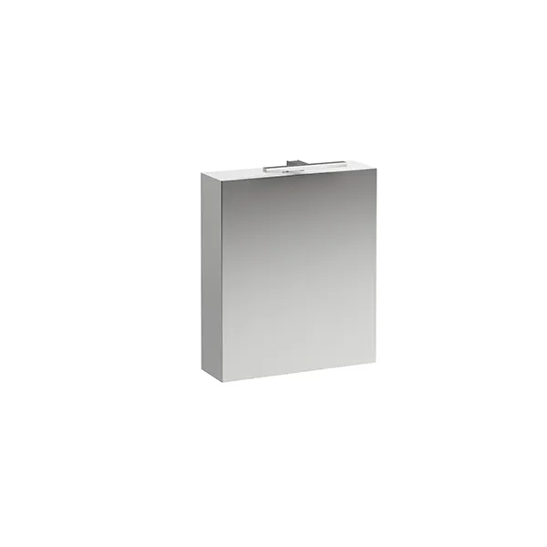 Laufen SPS BASE LED horiz.m.Schalter Steckd. 185x600x700 1 Tür Scharn. rechts weiß glzd
