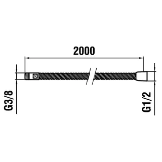 Laufen Metall-Brauseschlauch verstärkt 1/2" x 3/8", Länge 2000mm, chrom – Bild 2