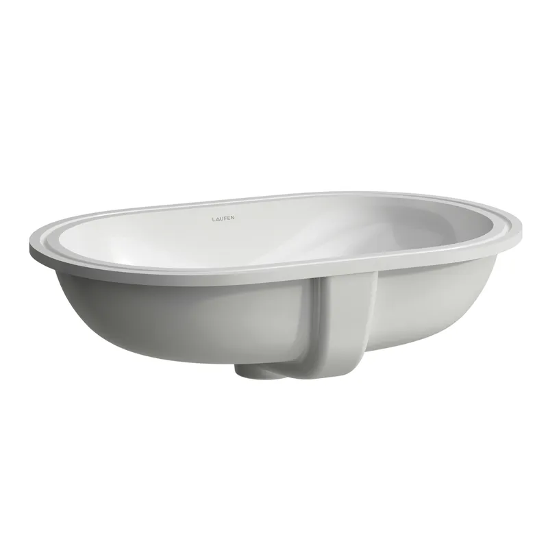 Laufen Einbau-Waschtisch von unten SAVOY 375x575x175 oval ohne Hahnloch mit Überlauf weiß