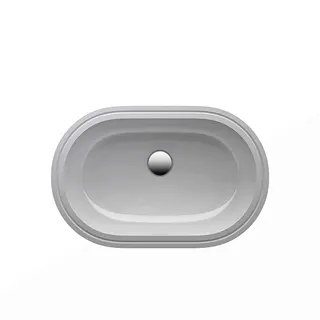 Laufen Einbau-Waschtisch von unten SAVOY 375x575x175 oval ohne Hahnloch mit Überlauf weiß – Bild 2