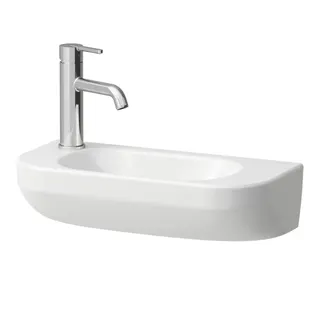 LF HWB LUA 500x230x145 asym. Becken re 1 Hl li o.Ül. Weiß