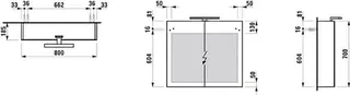Laufen SPS BASE LED-Bel. horiz. m.Schalter Steckd. 185x800x700 2 Türen weiß glzd – Bild 2