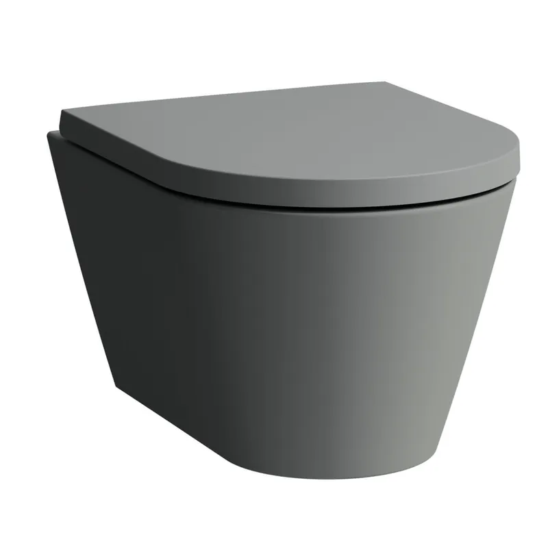 T-WC wandh. K-LAUFEN 490x370 spülrandlos Ausf. kurz grau matt