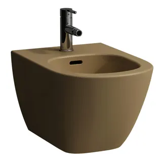 LF Wandbidet LUA 520x360 1 Hl. m.Ül. o. seitl. Loch f. Wasserans bahamabeige