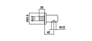 Laufen Anschlussbogen twin f. HB. chrom Vollmet. m. Rückflussverh. runde Ros. – Bild 2