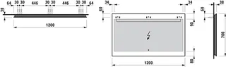 Laufen Spiegel LEELO LED-Bel. 1200x700 1 Touchschalter Ein/Aus/Dimmer – Bild 2