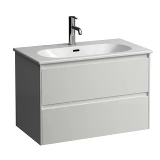 LF WT+WTU LUA SET LANI 455x800x527 1 Hl. m.Ül. 2 Schubl. Griffleiste Weiß/We glzd