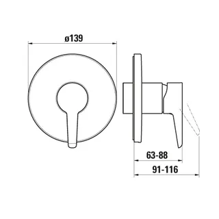 Laufen Einhebel-Brausemischer Unterputz PURE chrom – Bild 2