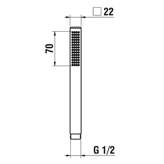 Laufen Handbrause CityStick eckig 22 x 22mm eine Strahlart Vollmetall chrom – Bild 2