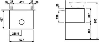 Laufen WTU THENEWCLASSIC 457x577x347 Aus mi 1 Schubl P/P f.WT H812852/3 grau – Bild 2