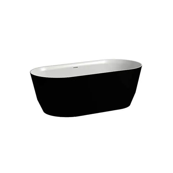 Laufen freistehende Badewanne PRO 750x1650x550 Marbond bicolor außen schw ma. innen we
