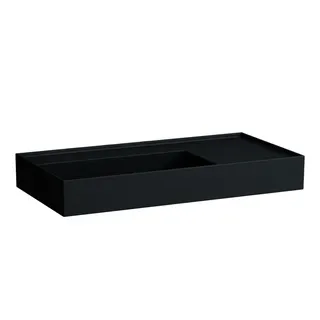 Waschtisch K-LAUFEN 460x900x150 o. Hlo.Ül. versteckter Abl. Ablage rechts graphit ma.