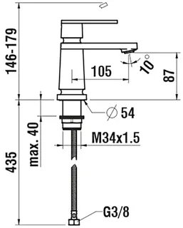 Laufen Waschtisch-Mischer THE NEW CLASSIC Ausladung 105 mm ohne Ablaufventil chrom – Bild 2