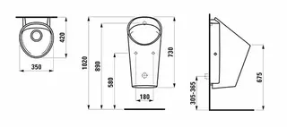 Laufen spülrandloses Absaugeurinal LEMA 420x350x730 o. Strg weiß – Bild 2