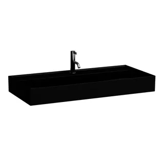 Waschtisch K-LAUFEN 460x1000x145 1 Hahnloch mit Überlauf Standardablauf schwarz matt