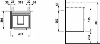 Laufen WTU BASE 391x433x515 2 Schubl m.Griff f.WT H815281 verkehrsgrau – Bild 2
